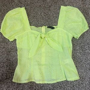 PrettyLittleThing Neon Green Blouse